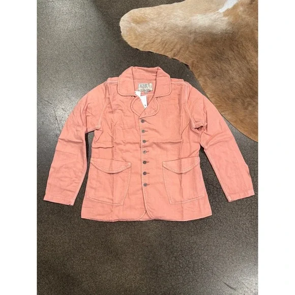 Sandrine Rose Petal Pink Cotton Linen Utility Jacket Blazer M - Picture 2 of 10